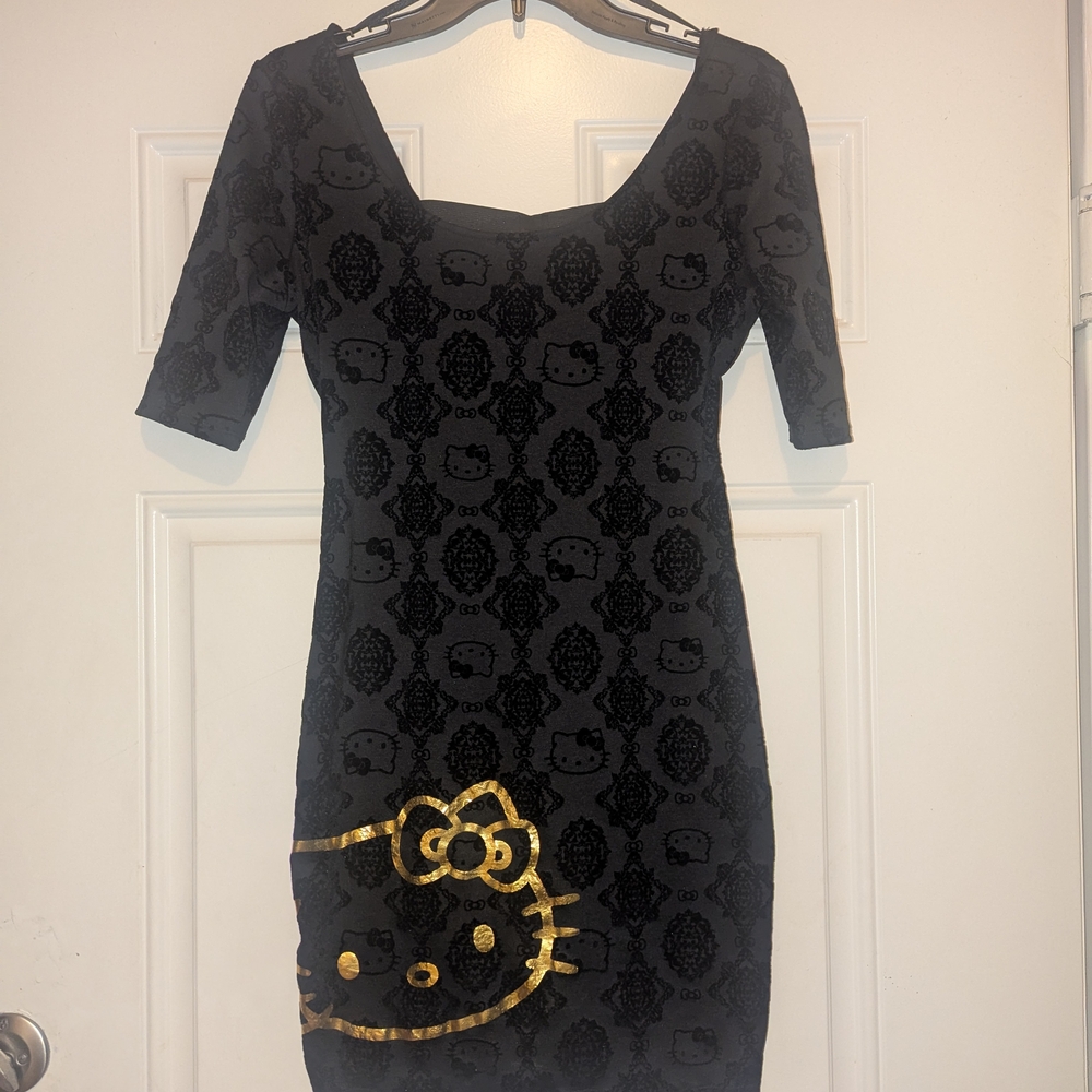 Hello Kitty Black and Gold Dress
